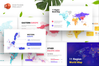 11 Regions World - Map Project Infographic
